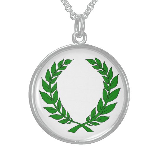 Silver Laurel Medallion Sterling Silver Necklace