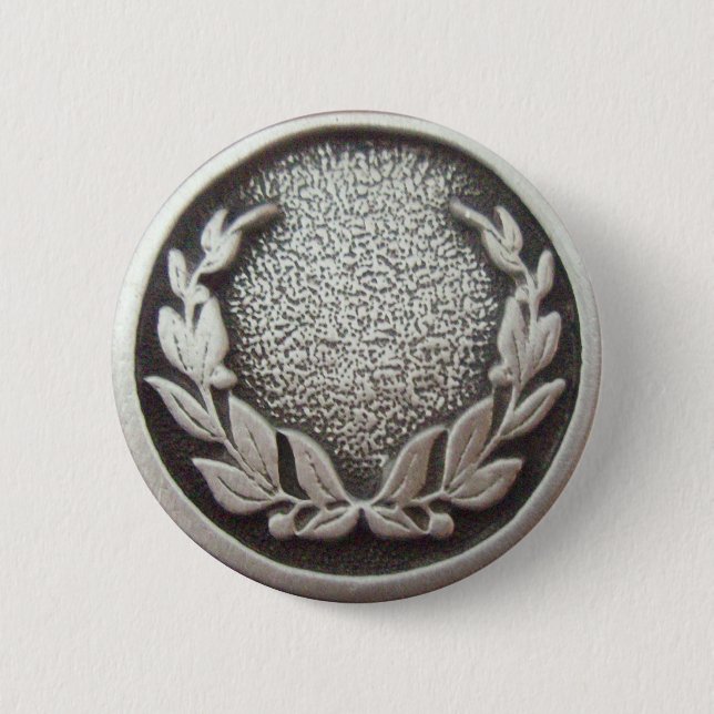 Silver Laurel Wreath Button (Front)