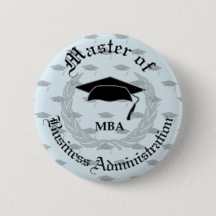 Silver Laurel Wreath MBA Graduation Button