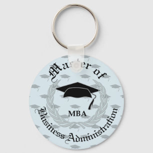Silver Laurel Wreath MBA Graduation Keychain