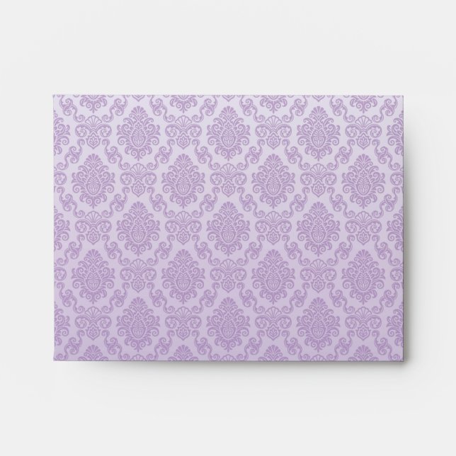 silver,lavender,chic,damasks,floral,lace,pattern,v envelope (Front)