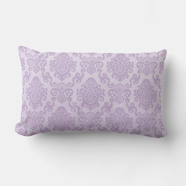 silver,lavender,chic,damasks,floral,lace,pattern,v lumbar pillow (Front)