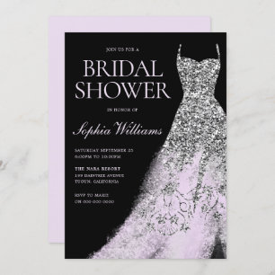 Silver & Lavender Dress Bridal Shower Invitation