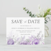 Silver & Lavender Enchanted Floral Wedding  Save The Date (Standing Front)