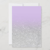 Silver lavender glitter ombre purple Sweet 16 Invitation (Back)