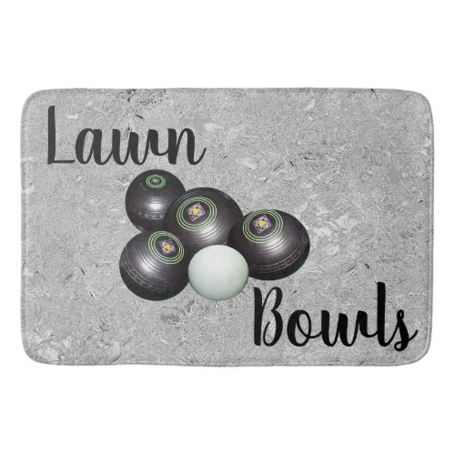 Silver Lawn Bowls And Jack Memory foam Bathmat Bath Mat