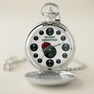 Silver Lawn Bowls Christmas, Pocket Watch. Watch