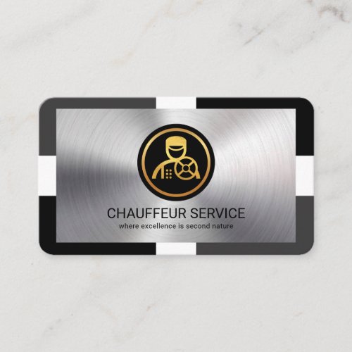 Silver Layer On Stylish Frame Driving Business Card