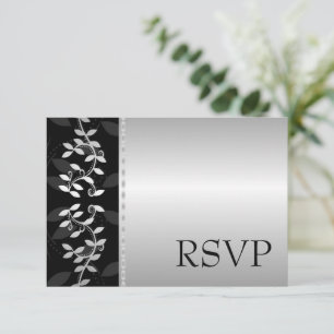 Silver Leaf Border RSVP Card