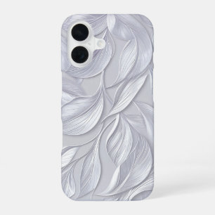 Silver Leaf Elegant Pattern iPhone 16 Case