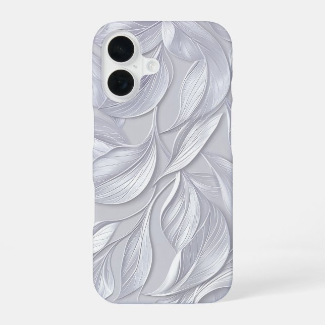 Silver Leaf Elegant Pattern Iphone Case (Back)