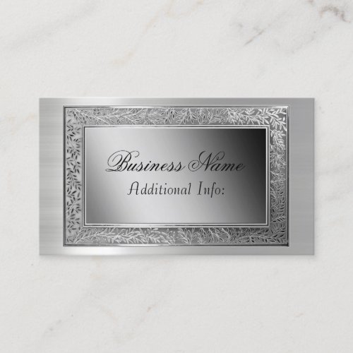 Silver Leaf Frame Business Card