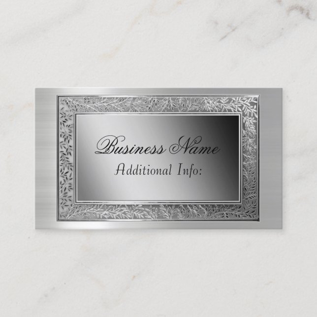 Silver Leaf Frame Business Card (Front)