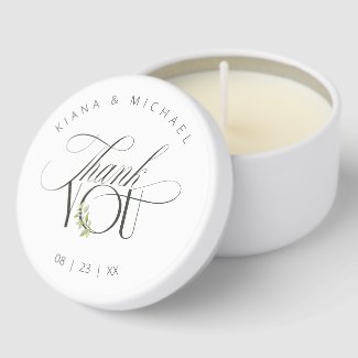 Silver Leaf Wedding Thank You Sage Green ID876