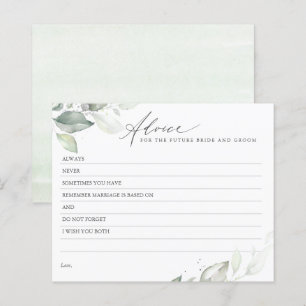 Silver Leaves Greenery Elegant Advice Card