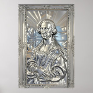 Silver Legacy George Washington in Mona Lisa Style Poster