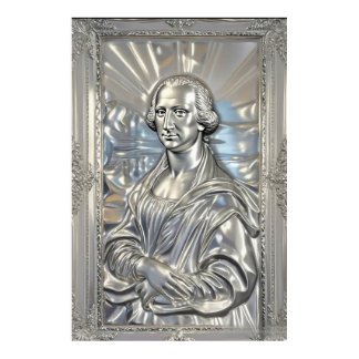 Silver Legacy George Washington in Mona Lisa Style Poster