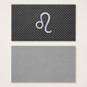 Silver Leo Zodiac Symbol on Carbon Fiber Print (Front & Back)