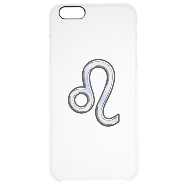 Silver Leo Zodiac Symbol on Carbon Fiber Print Uncommon iPhone Case (Back)
