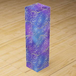 Silver Leopard Agate Glam Abstract Gradient Wine Box