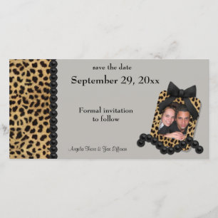 Silver Leopard And Black Pearls Save The Date