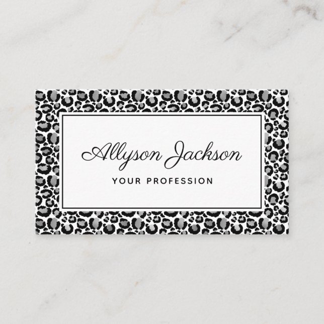 Silver Leopard Business Card (Front)