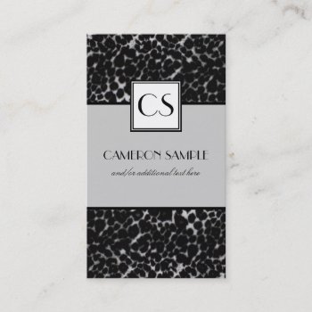 Silver Leopard Business Card by cami7669 at Zazzle