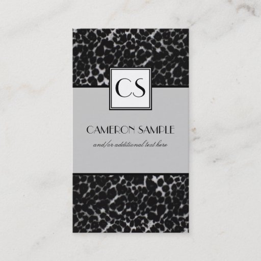Customizable Silver Leopard Business Card Templates