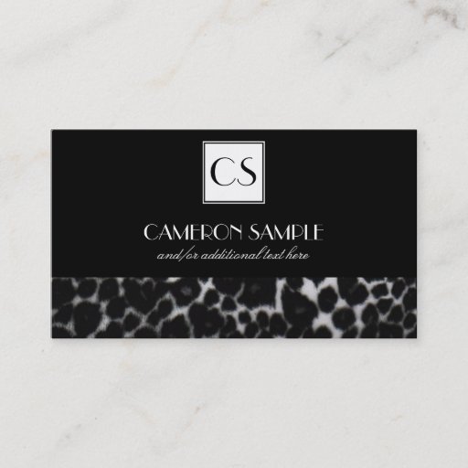 Customizable Silver Leopard Business Card Template