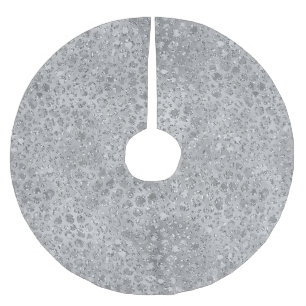Silver Leopard Gray Brushed Polyester Tree Skirt