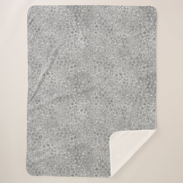 Silver Leopard Gray   Sherpa Blanket (Front)