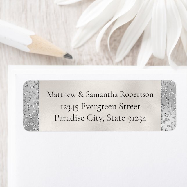 Silver Leopard Print Luxe Glitter Label (Insitu)