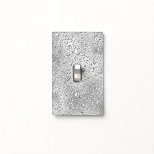 Silver Leopard Print Luxe Glitter       Light Switch Cover