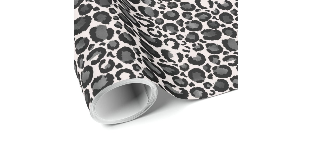 Silver Leopard Print Wrapping Paper Zazzle