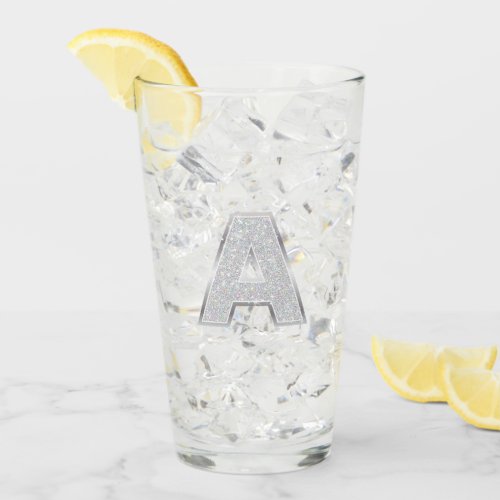 Silver Letter A Glass