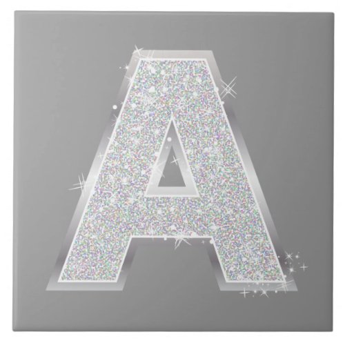 Silver Letter A Tile