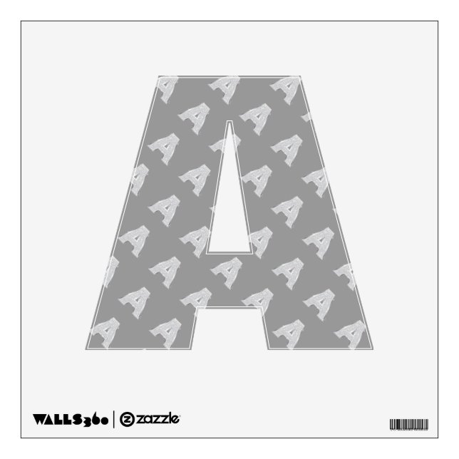 Silver Letter A Wall Sticker (Front)