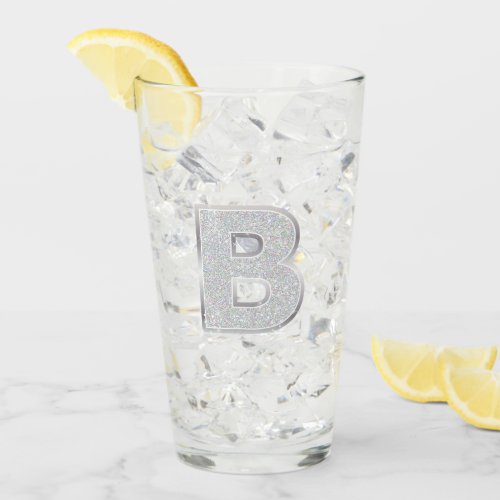 Silver Letter B Glass