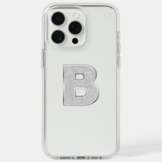 Silver Letter B Speck iPhone Case (Front (White Titanium))