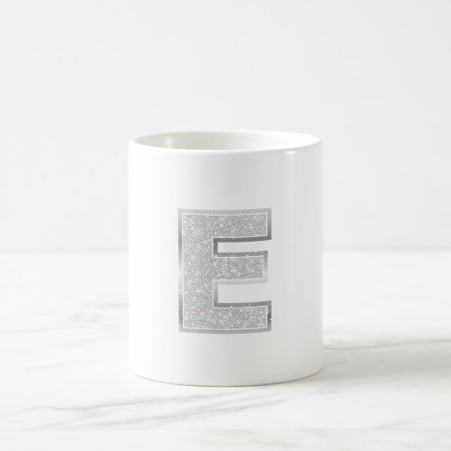 Silver Letter E Coffee Mug