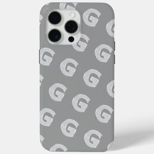 Silver Letter G iPhone 15 Pro Max Case