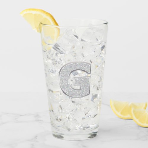 Silver Letter G Glass