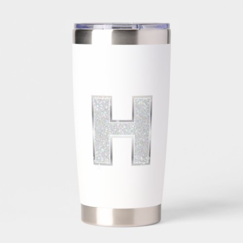 Silver Letter H Insulated Tumbler