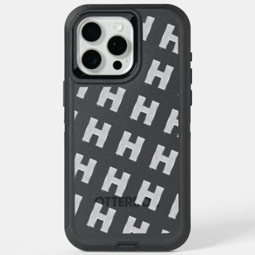 Silver Letter H iPhone 15 Pro Max Case