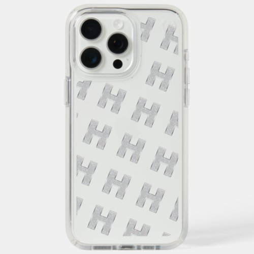 Silver Letter H iPhone 15 Pro Max Case