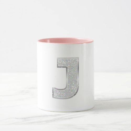 Silver Letter J Mug
