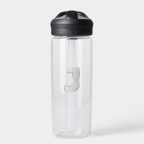 Silver Letter J Water Bottle