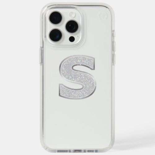 Silver Letter S iPhone 15 Pro Max Case
