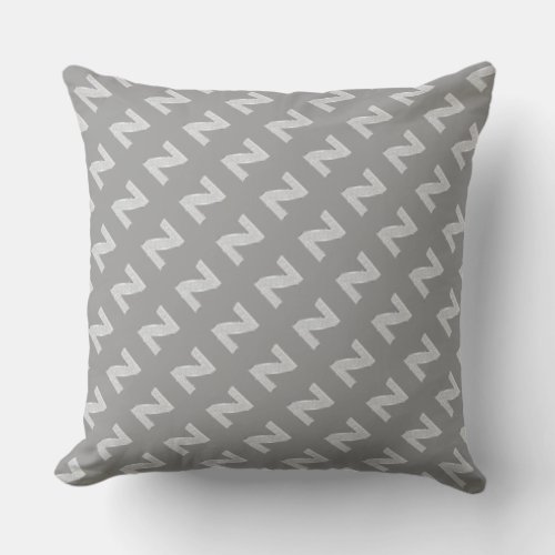 Silver Letter Z Throw Pillow