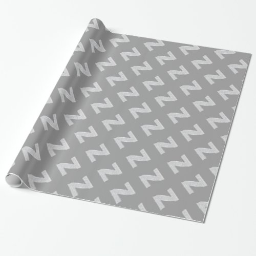 Silver Letter Z Wrapping Paper